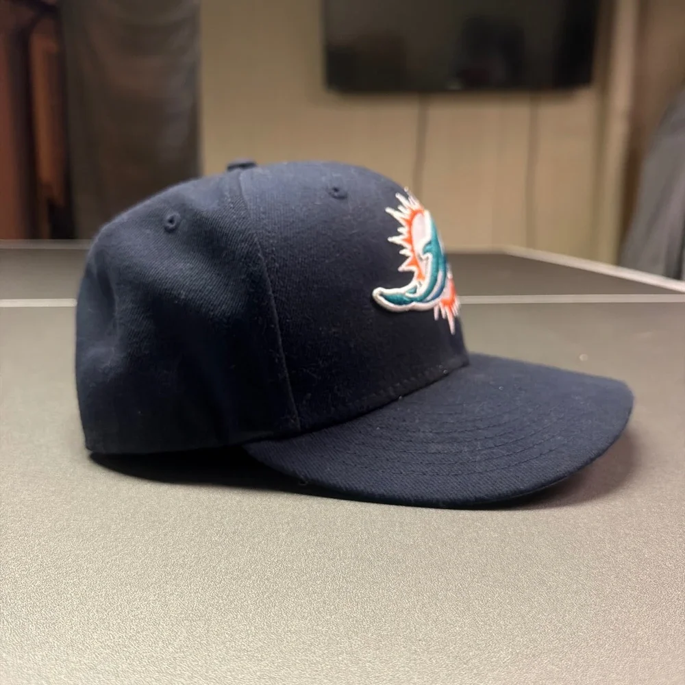 Miami Dolphins New Era 59FIFTY Fitted Hat Navy Blue NFL Shield Size 7 1/8